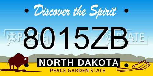 8015ZB North Dakota License Plate