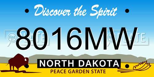 8016MW North Dakota License Plate