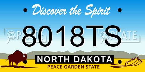 8018TS North Dakota License Plate