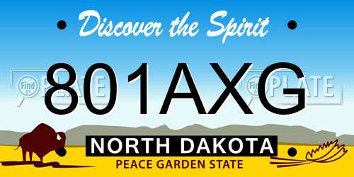 801AXG North Dakota License Plate