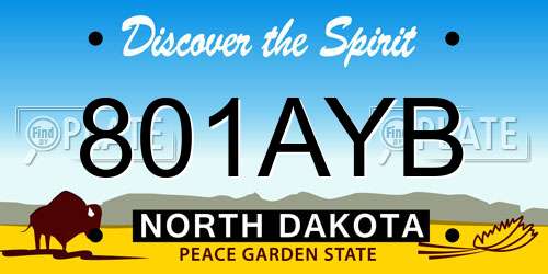 801AYB North Dakota License Plate