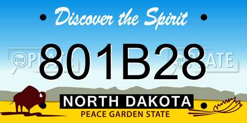 801B28 North Dakota License Plate
