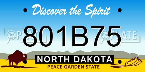 801B75 North Dakota License Plate