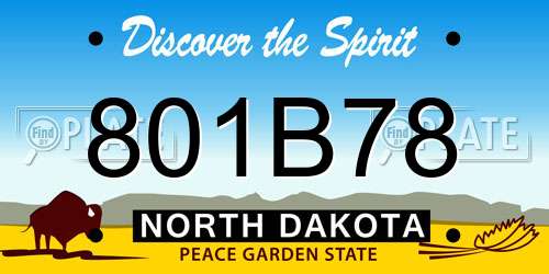 801B78 North Dakota License Plate