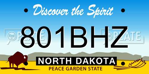801BHZ North Dakota License Plate