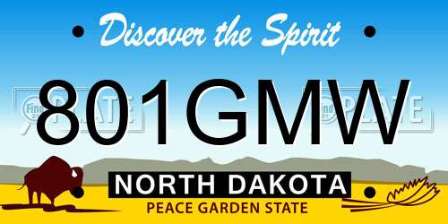 801GMW North Dakota License Plate