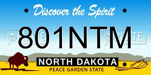 801NTM North Dakota License Plate
