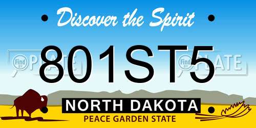 801ST5 North Dakota License Plate