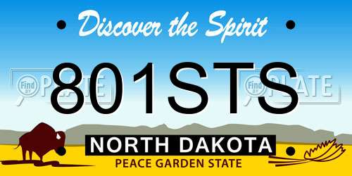 801STS North Dakota License Plate