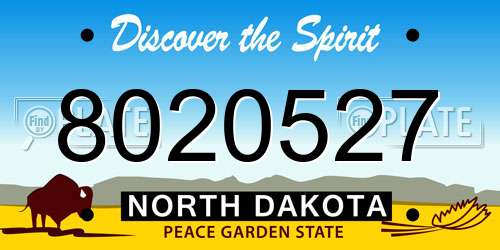 8020527 North Dakota License Plate