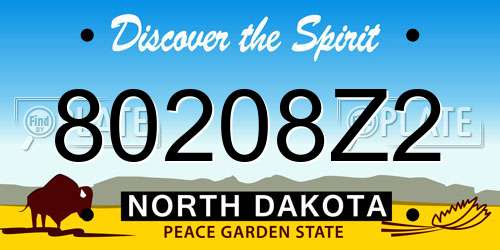 80208Z2 North Dakota License Plate