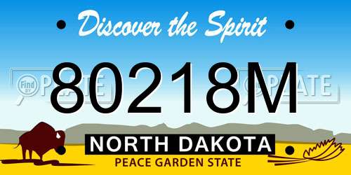 80218M North Dakota License Plate
