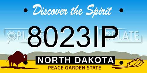 8023IP North Dakota License Plate