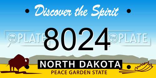 8024 North Dakota License Plate