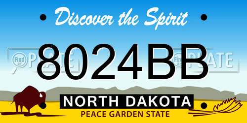 8024BB North Dakota License Plate