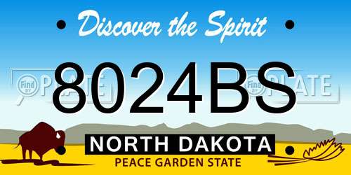 8024BS North Dakota License Plate