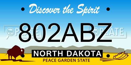802ABZ North Dakota License Plate