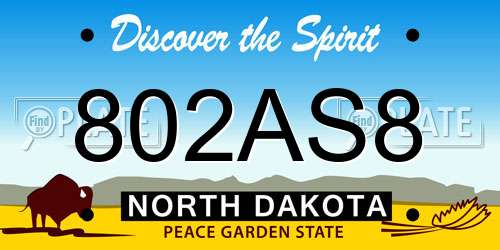 802AS8 North Dakota License Plate