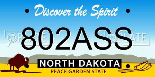 802ASS North Dakota License Plate