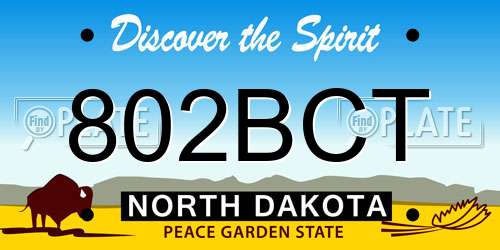 802BCT North Dakota License Plate