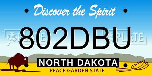 802DBU North Dakota License Plate