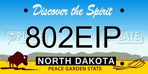 802EIP North Dakota License Plate