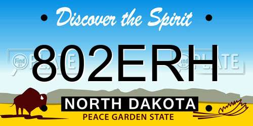 802ERH North Dakota License Plate