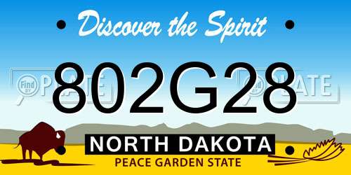 802G28 North Dakota License Plate