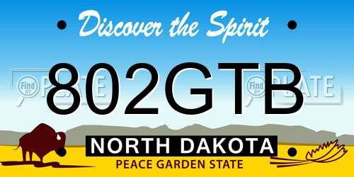 802GTB North Dakota License Plate