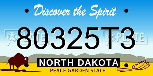 80325T3 North Dakota License Plate