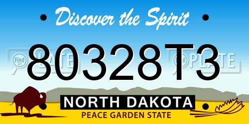 80328T3 North Dakota License Plate