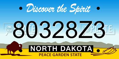 80328Z3 North Dakota License Plate