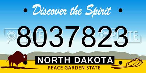 8037823 North Dakota License Plate