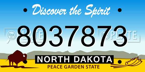 8037873 North Dakota License Plate