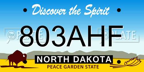 803AHF North Dakota License Plate