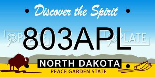 803APL North Dakota License Plate