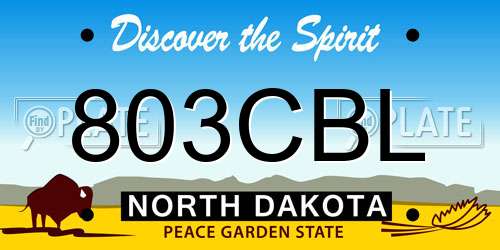 803CBL North Dakota License Plate