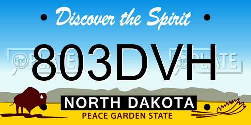 803DVH North Dakota License Plate