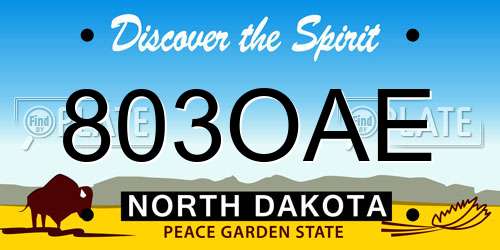 803OAE North Dakota License Plate