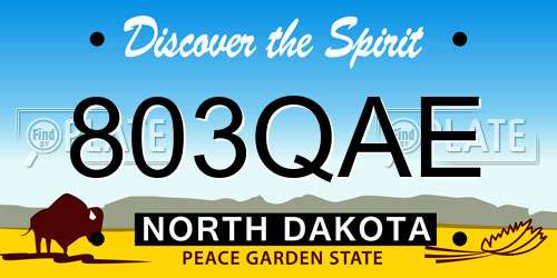 803QAE North Dakota License Plate