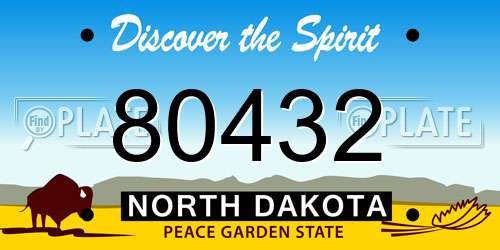 80432 North Dakota License Plate