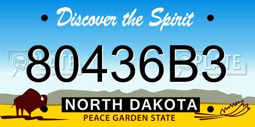 80436B3 North Dakota License Plate