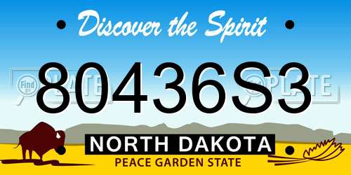 80436S3 North Dakota License Plate