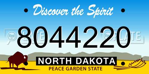 8044220 North Dakota License Plate