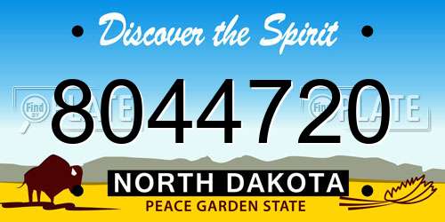 8044720 North Dakota License Plate