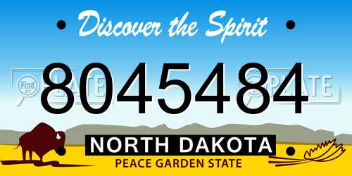 8045484 North Dakota License Plate