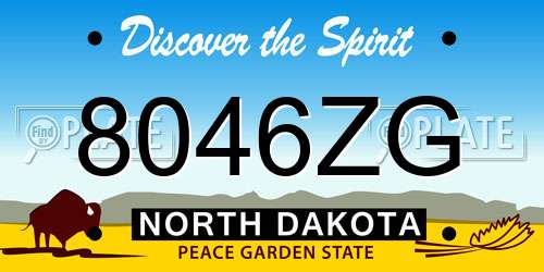8046ZG North Dakota License Plate