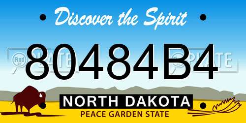 80484B4 North Dakota License Plate