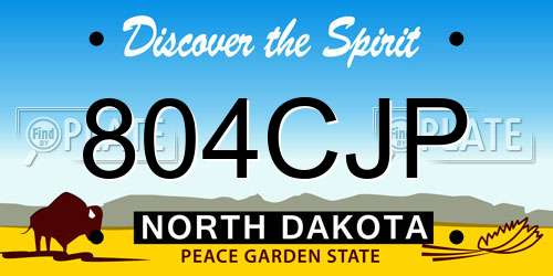 804CJP North Dakota License Plate