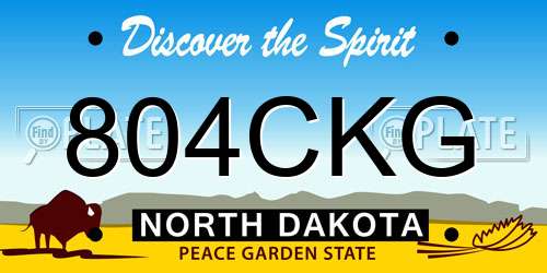 804CKG North Dakota License Plate